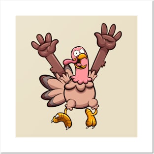 Happy Cartoon Turkey Posters and Art